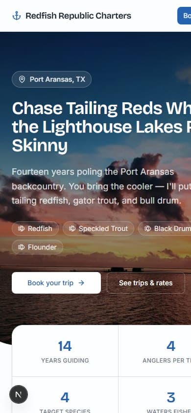 Homeport template — mobile view